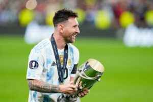 Messi with FIFA World Cup
